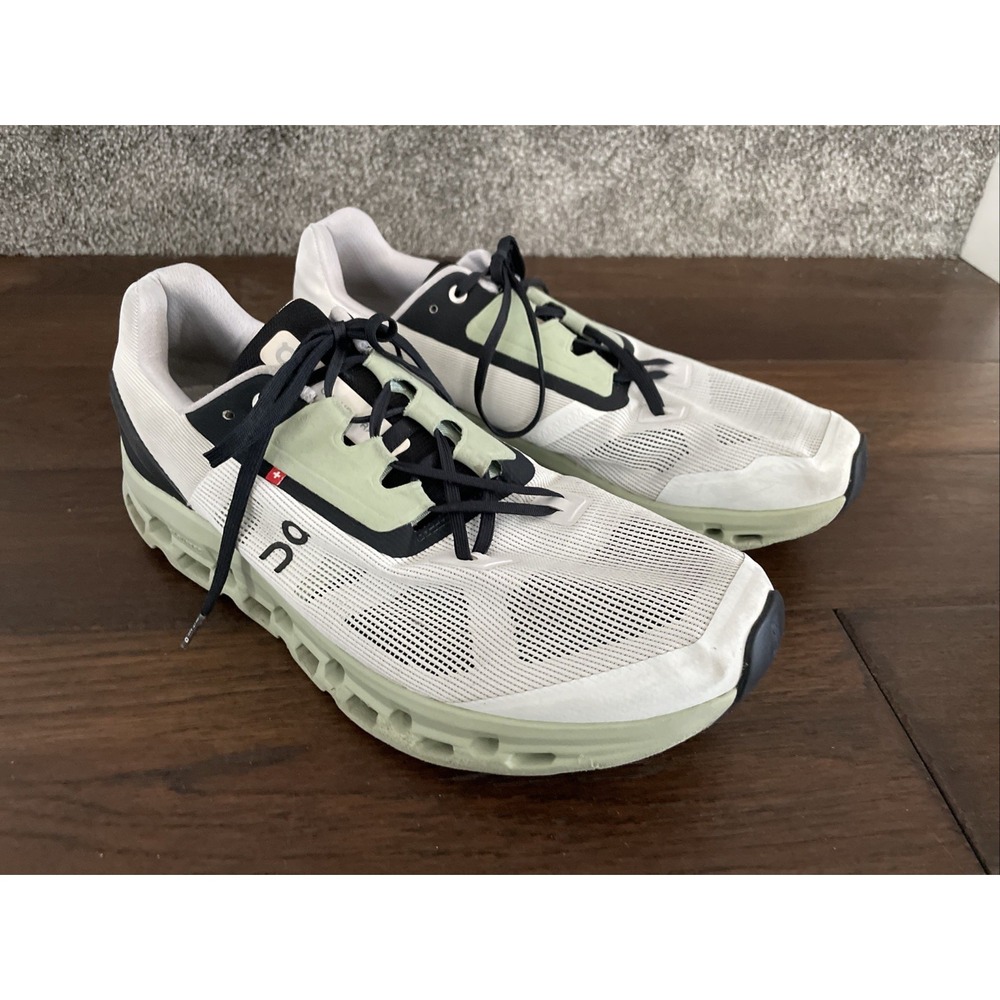 On Cloudstratus White Moss Sneakers Womens Size 13 Mens 11.5